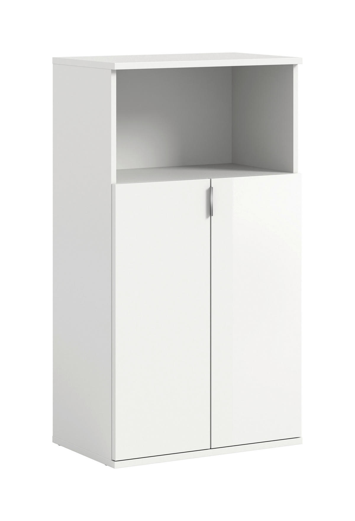 SCHUHSCHRANK  in 60/110/37 cm  - Chromfarben/Weiß Hochglanz, Design, Holzwerkstoff/Kunststoff (60/110/37cm) - Livetastic