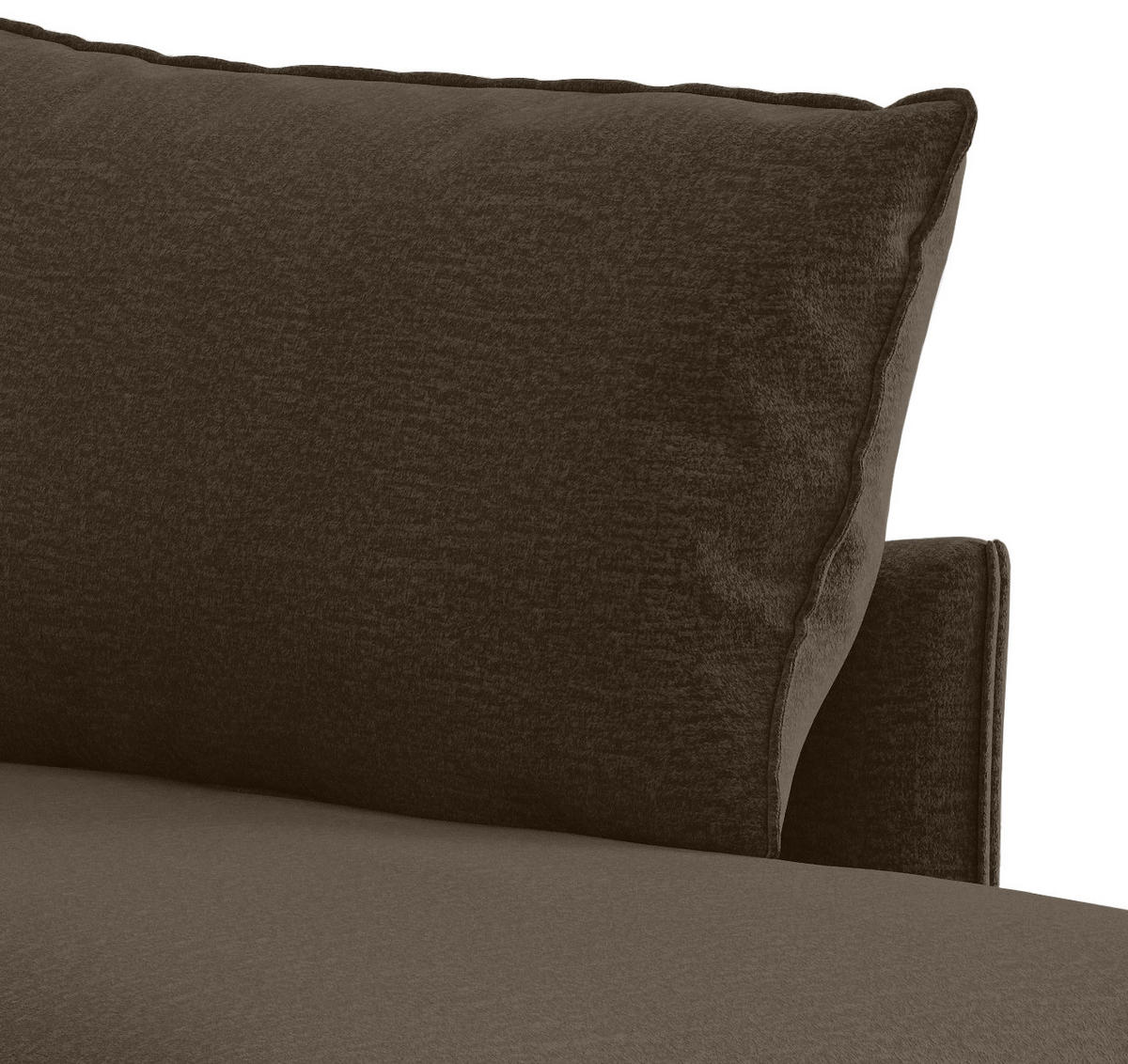 ECKSOFA in Flachgewebe Braun  - Edelstahlfarben/Braun, Design, Textil/Metall (267/204cm) - Livetastic