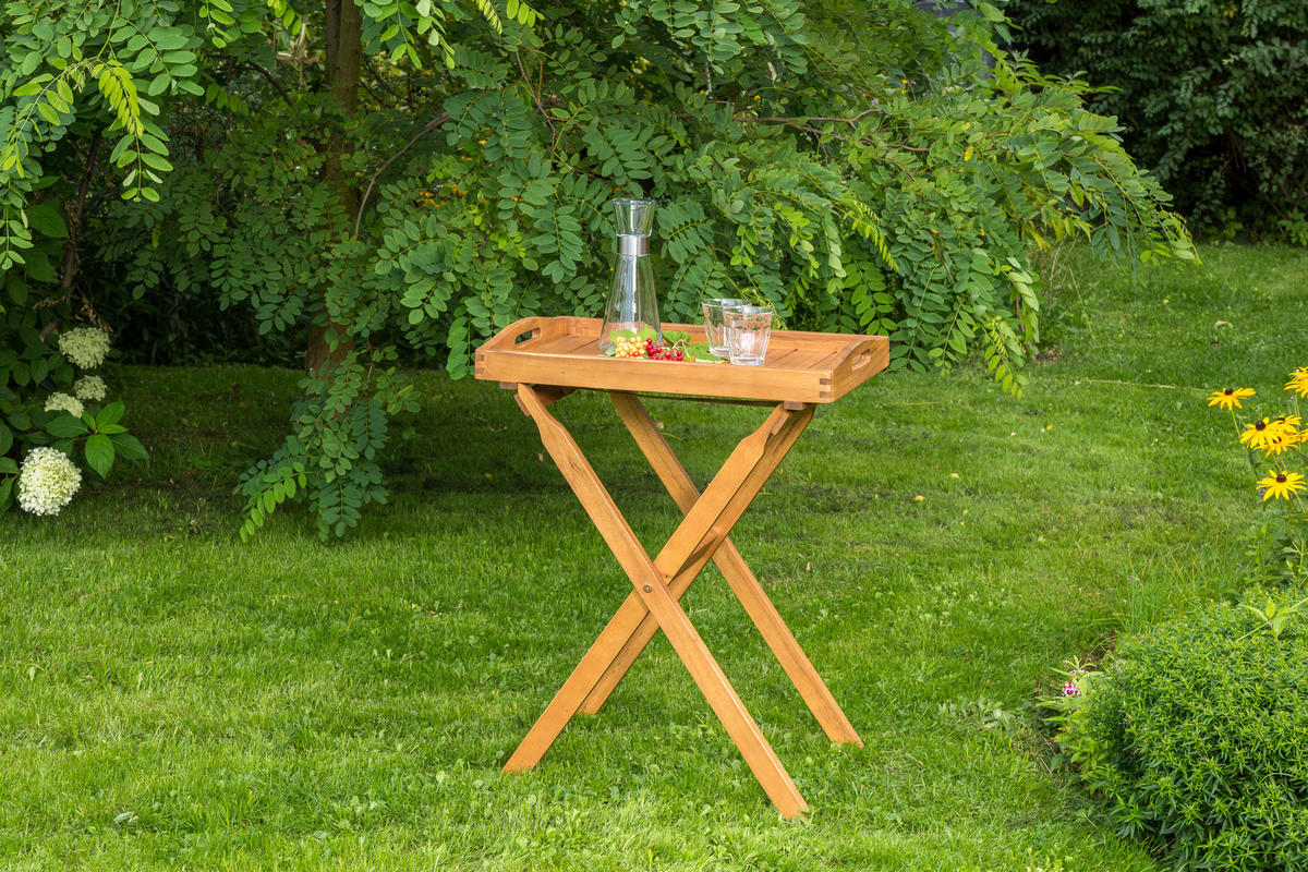 GARTENBEISTELLTISCH  - Braun, KONVENTIONELL, Holz (39/60/75cm) - Gardenson