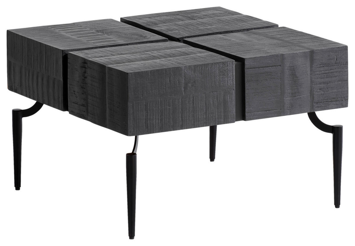 COUCHTISCH Holz 60/60/40 cm  - Schwarz, Design, Holz/Metall (60/60/40cm) - Livetastic