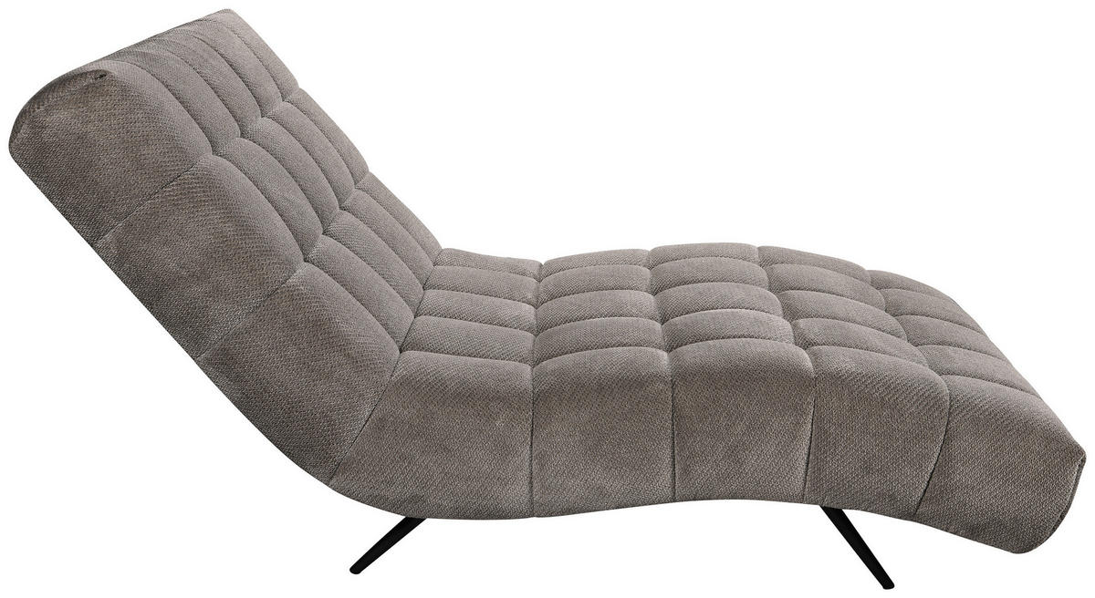 RELAXLIEGE SERIO Chenille Grau  - Schwarz/Grau, Design, Textil/Metall (118/83/168cm) - MID.YOU