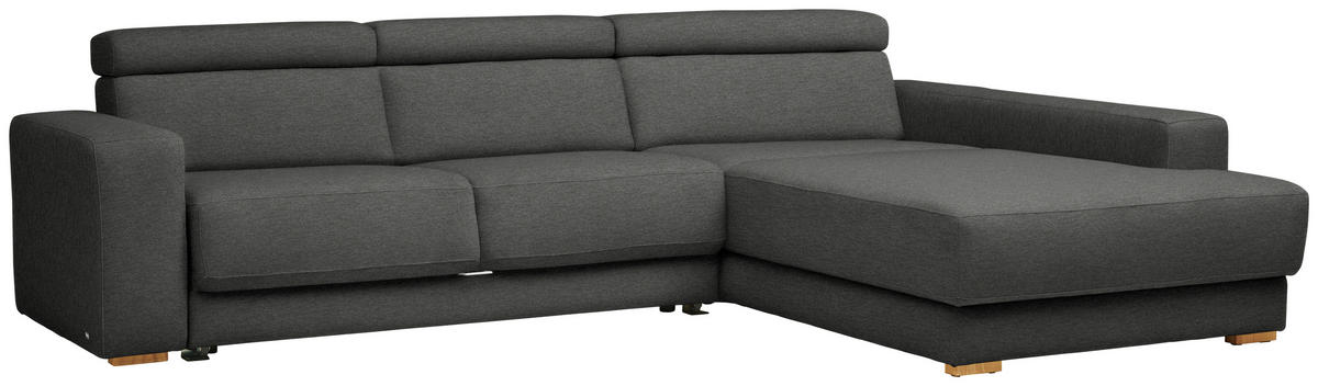 ECKSOFA  in Chenille Schwarzbraun  316/206 cm  - Schwarzbraun/Eichefarben, Design, Textil (316/206cm) - Sedda