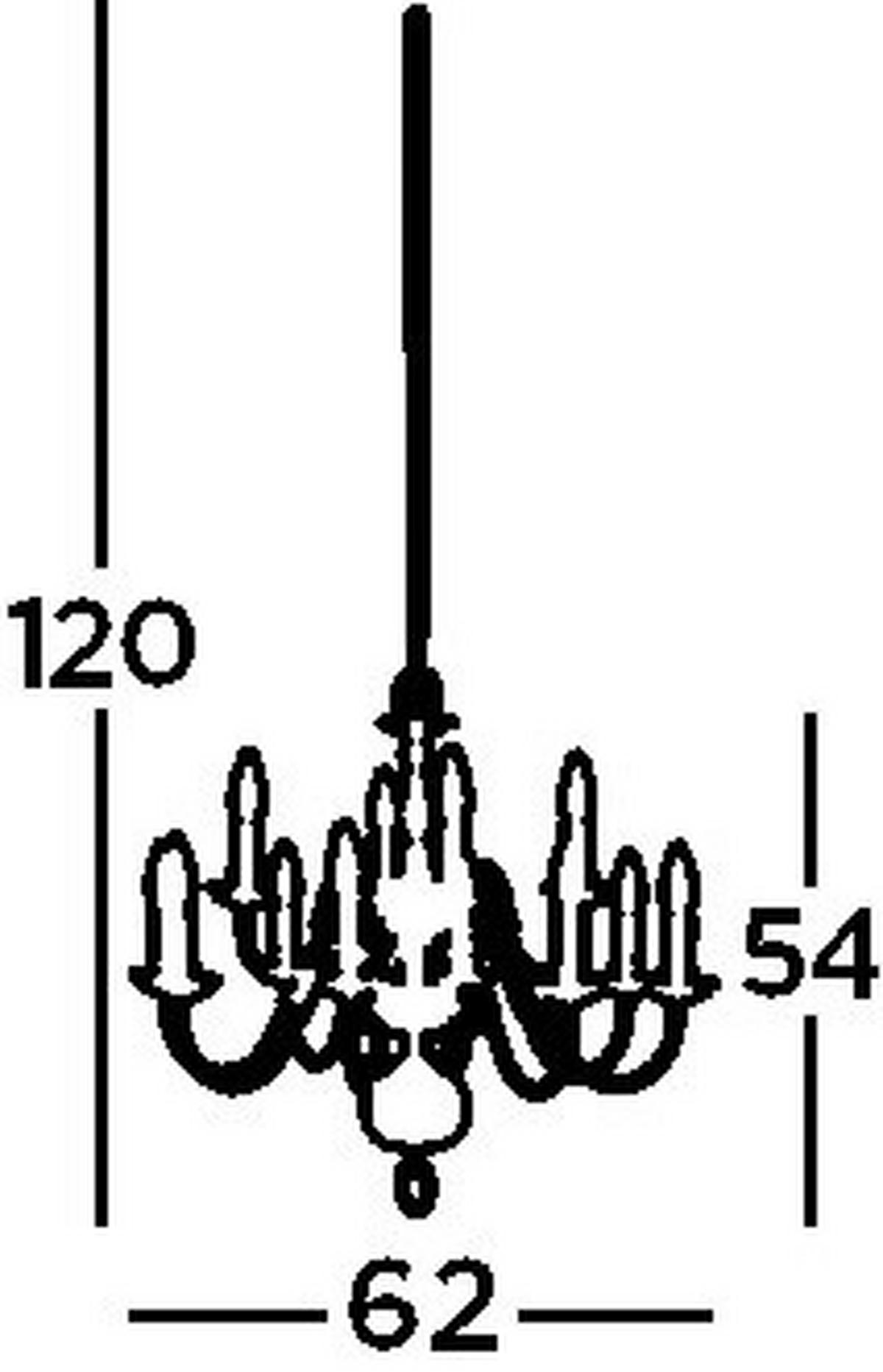 LESTENEC  FLEMISH      62/120 cm      E14 - barve medenine, Design, kovina (62/120cm)