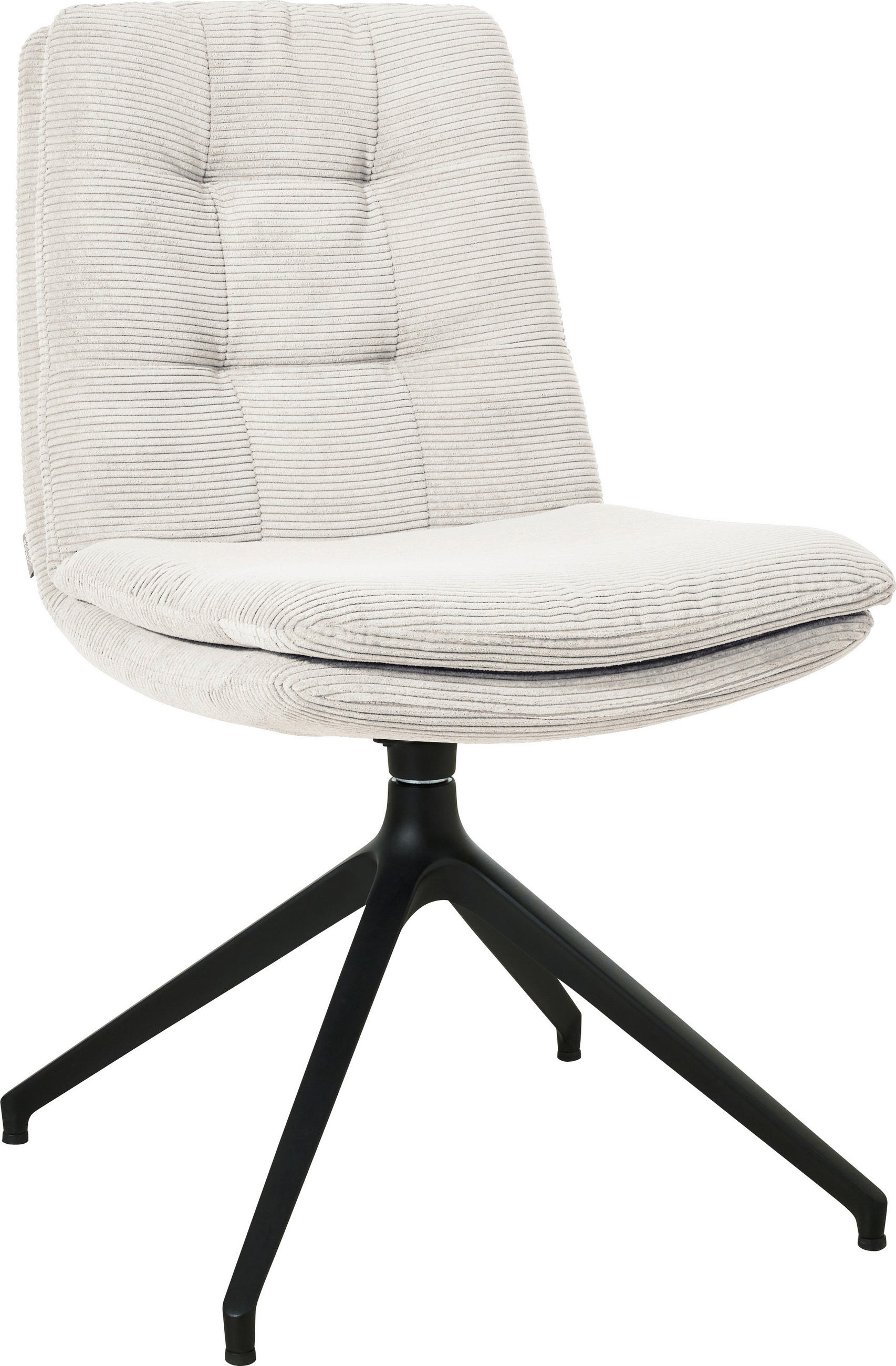 STUHL  in Cord  - Weiss/Schwarz, Design, Textil/Metall (49/90/68cm) - Johann Jakob