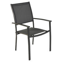 STOL  aluminij barve grafita, siva  - siva/barve grafita, Moderno, kovina/tekstil (57/90/56cm) - Gardenson