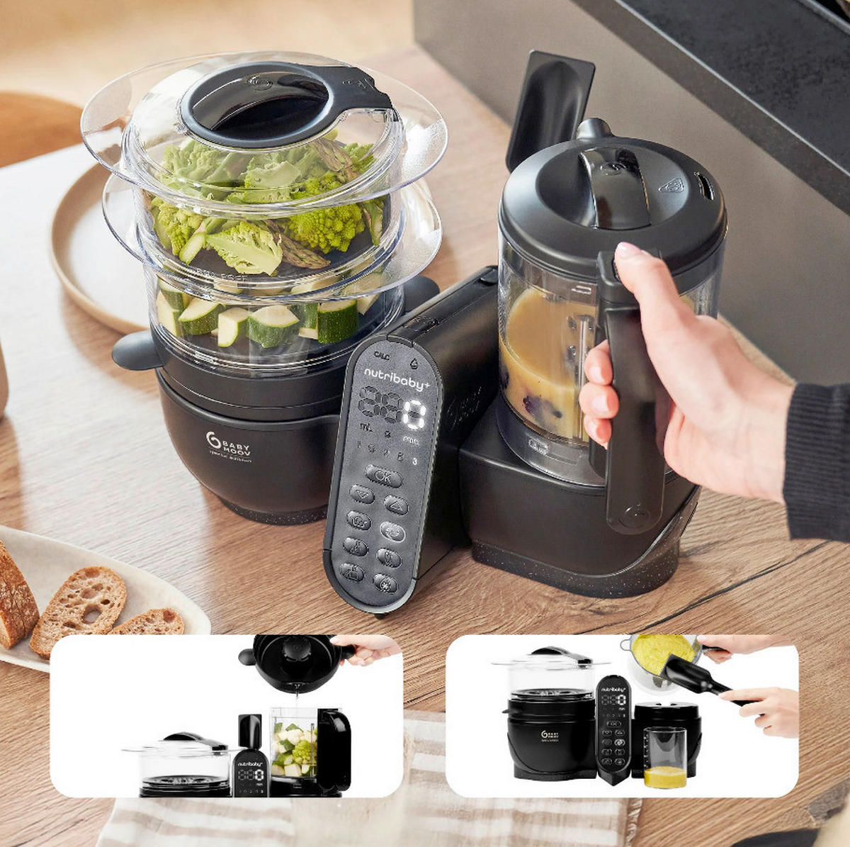 KUHALO/MIKSER/STERILIZATOR   - crna, Basics, plastika (26/39.5/36.5cm) - Babymoov