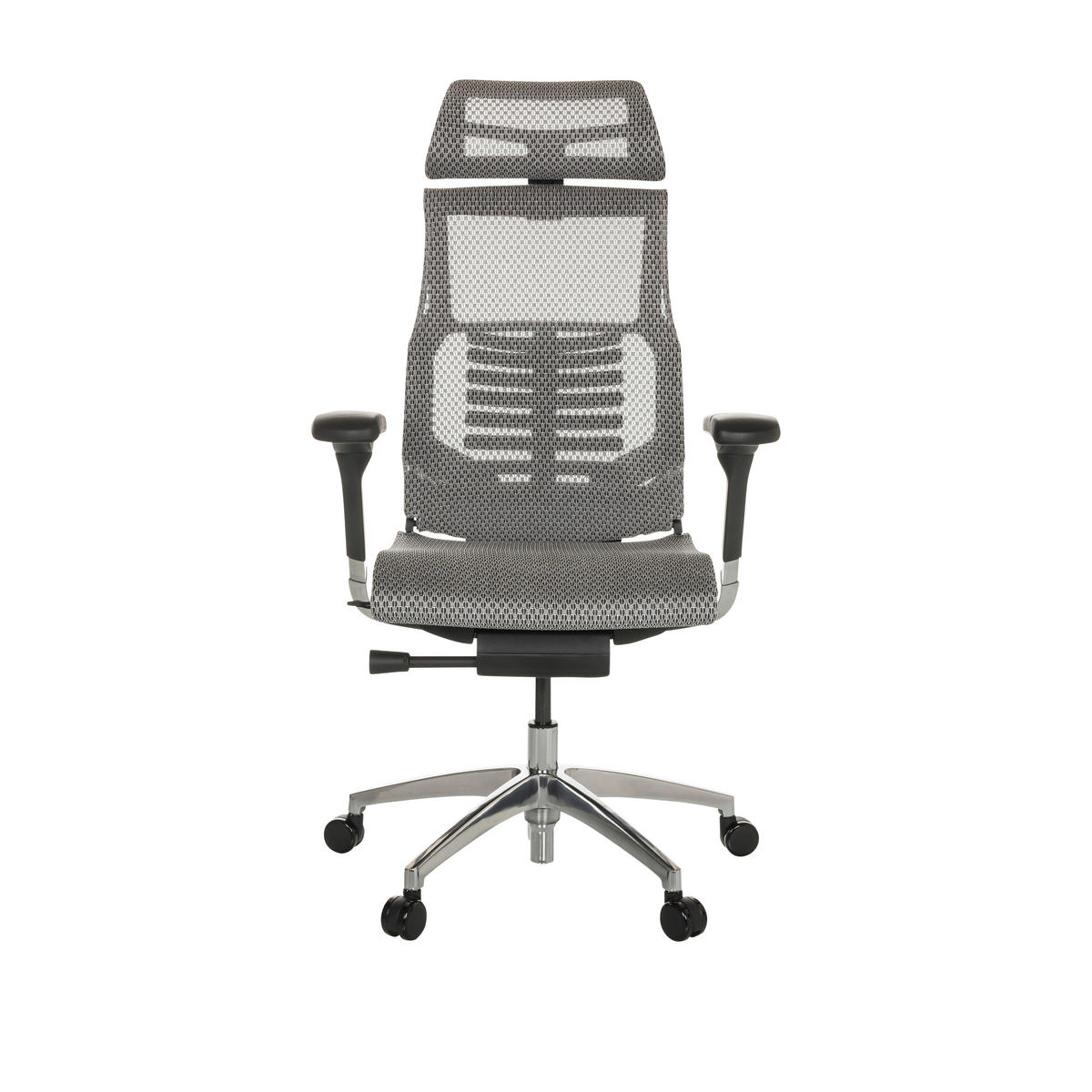 DREHSTUHL Netz Hellgrau  - Silberfarben/Hellgrau, Basics, Kunststoff/Textil (67/119-135/60cm) - MID.YOU