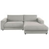 ECKSOFA in Cord Greige  - Greige/Schwarz, Design, Kunststoff/Textil (270/190cm) - Lomoco
