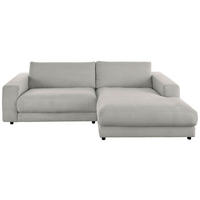 ECKSOFA in Cord Greige  - Greige/Schwarz, Design, Kunststoff/Textil (270/190cm) - Lomoco