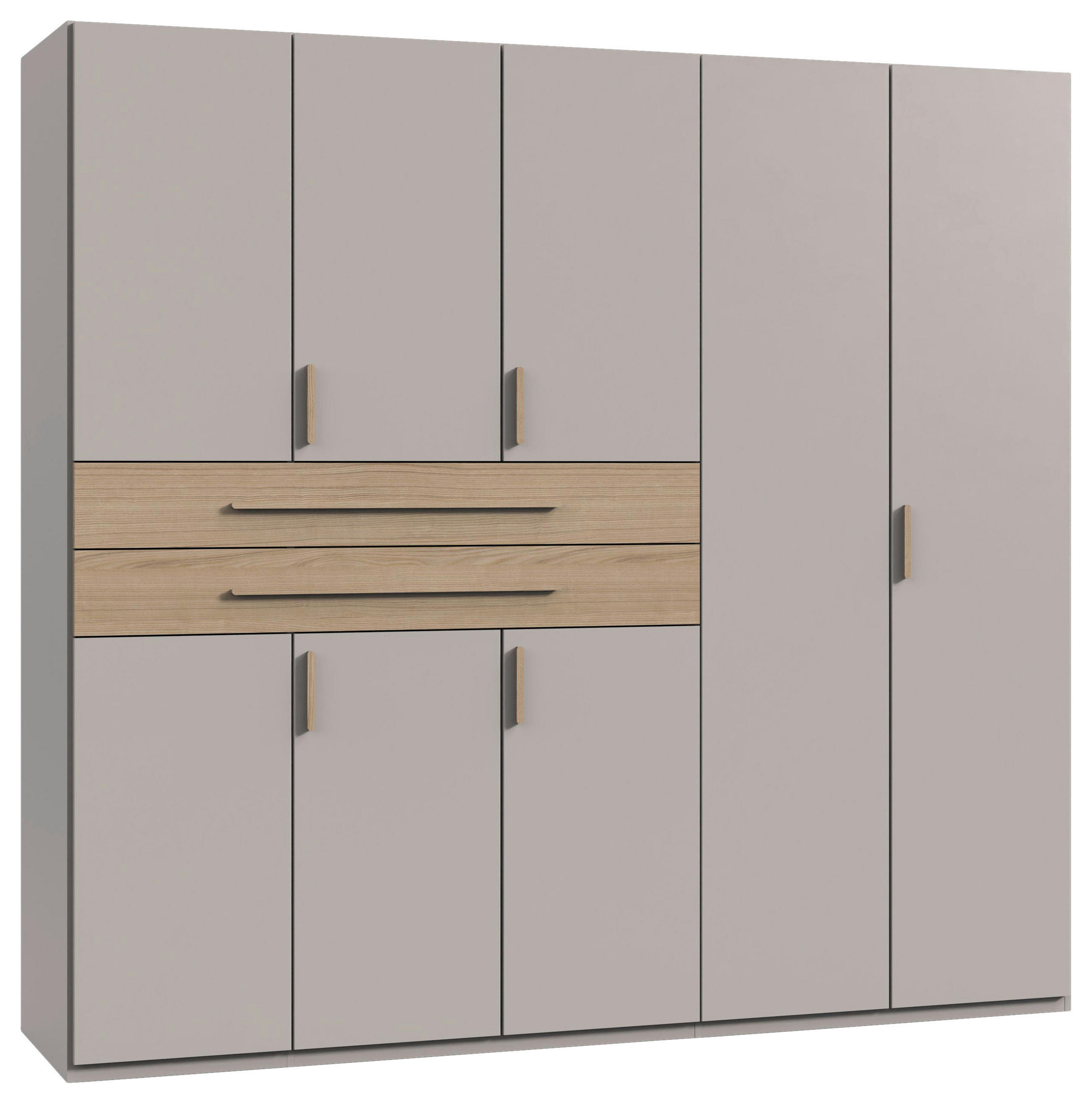 OMARA ZA OBLAČILA, barve hrasta, kašmir  - kašmir/barve hrasta, Design, leseni material (225/208/65cm) - Carryhome