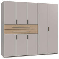 OMARA ZA OBLAČILA, barve hrasta, kašmir  - kašmir/barve hrasta, Design, leseni material (225/208/65cm) - Carryhome