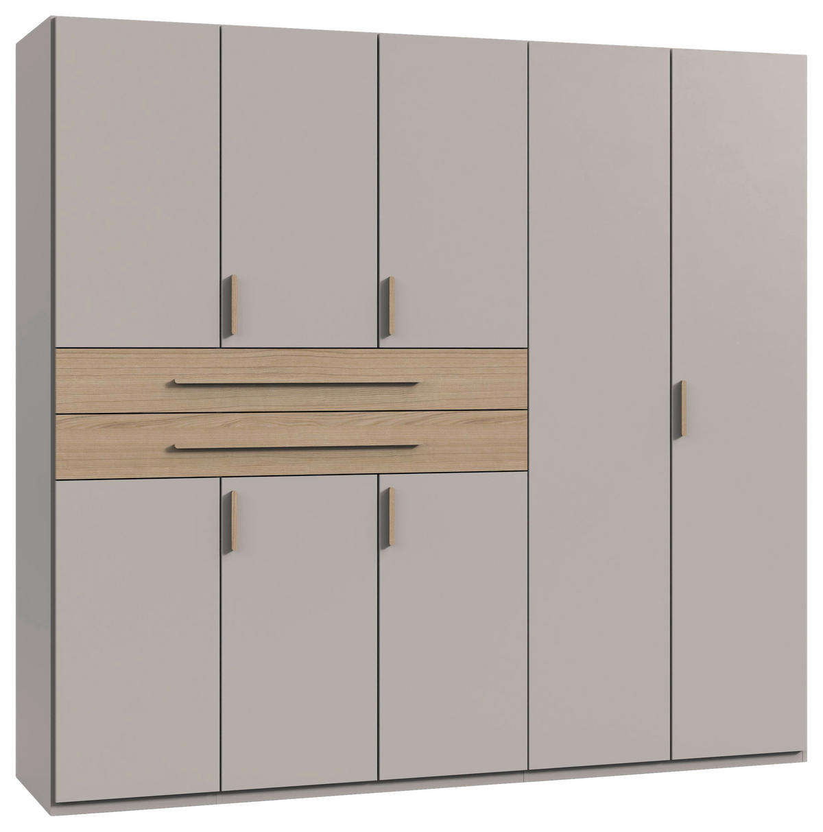 OMARA ZA OBLAČILA, barve hrasta, kašmir  - kašmir/barve hrasta, Design, leseni material (225/208/65cm) - Carryhome