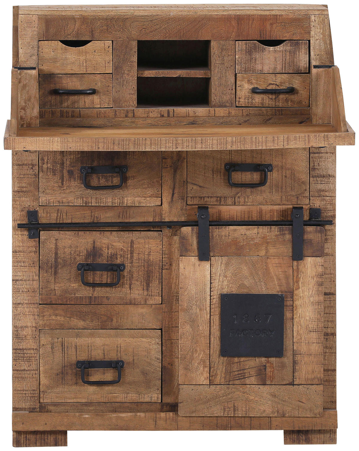 SEKRETÄR   - Schwarz/Braun, LIFESTYLE, Holz (80/107/39cm) - Landscape
