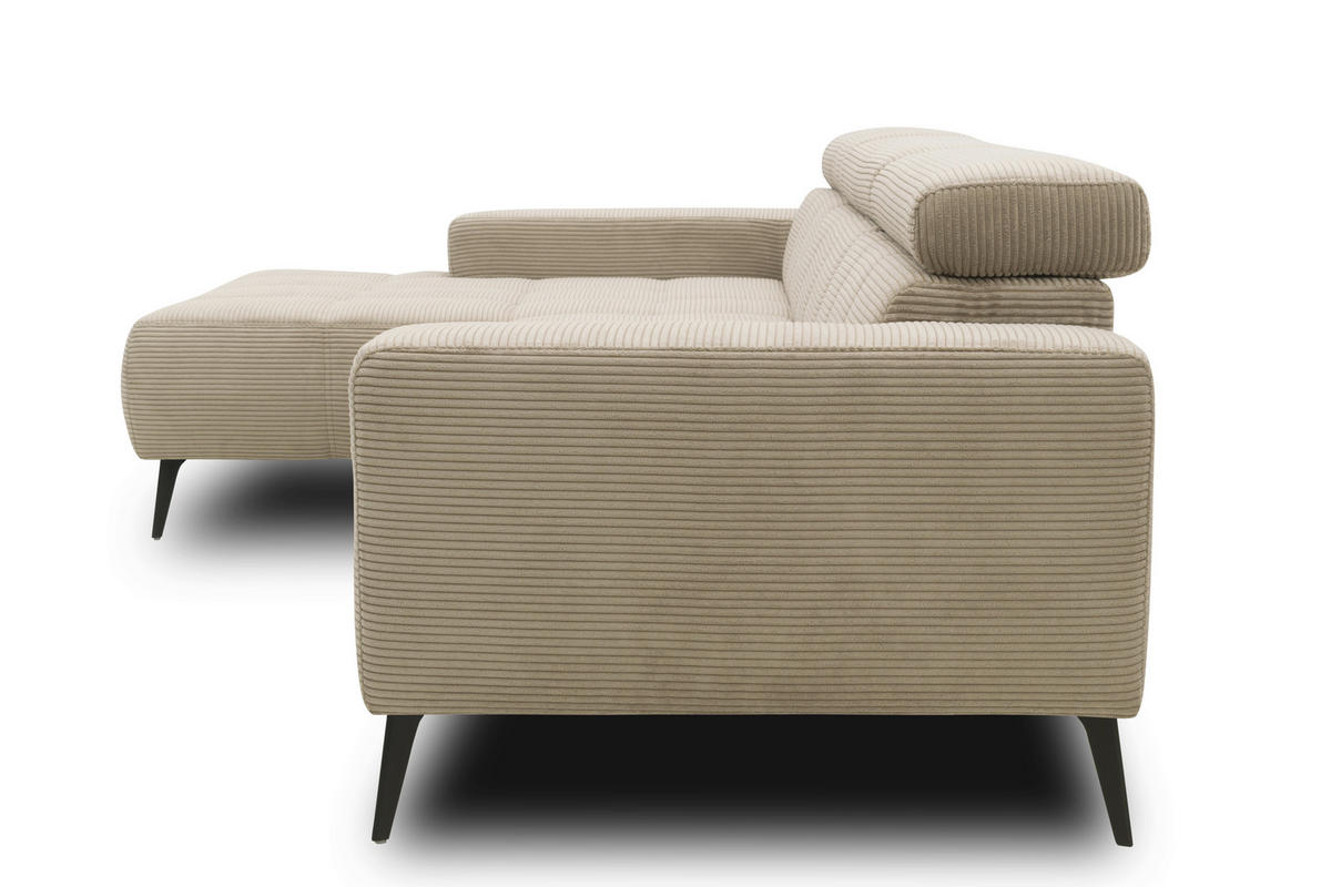 ECKSOFA TRENTO Taupe Mikrofaser  - Taupe/Dunkelgrau, MODERN, Textil/Metall (287/175cm) - MID.YOU