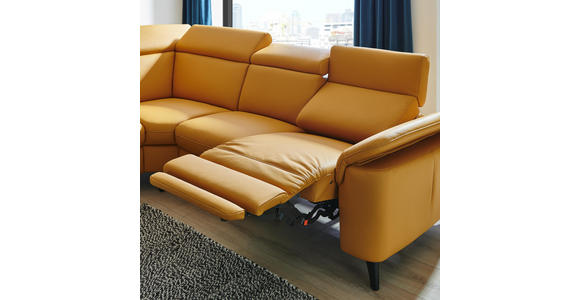 WOHNLANDSCHAFT in Leder Gelb - Gelb/Schwarz, Design, Leder/Metall (285/239cm) - Cantus