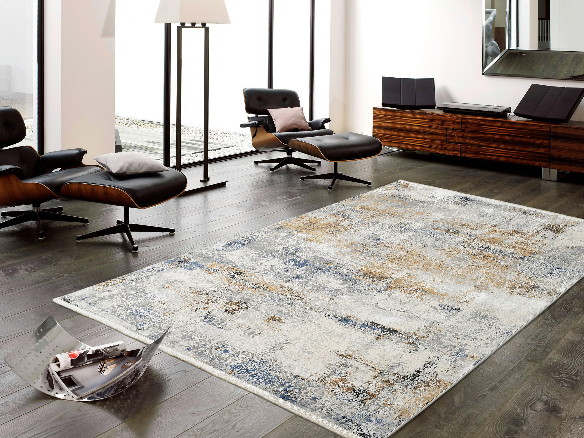 VINTAGE-TEPPICH 67/130 cm Le Mans Grau, Schwarz  - Schwarz/Grau, Design, Textil (67/130cm) - Dieter Knoll