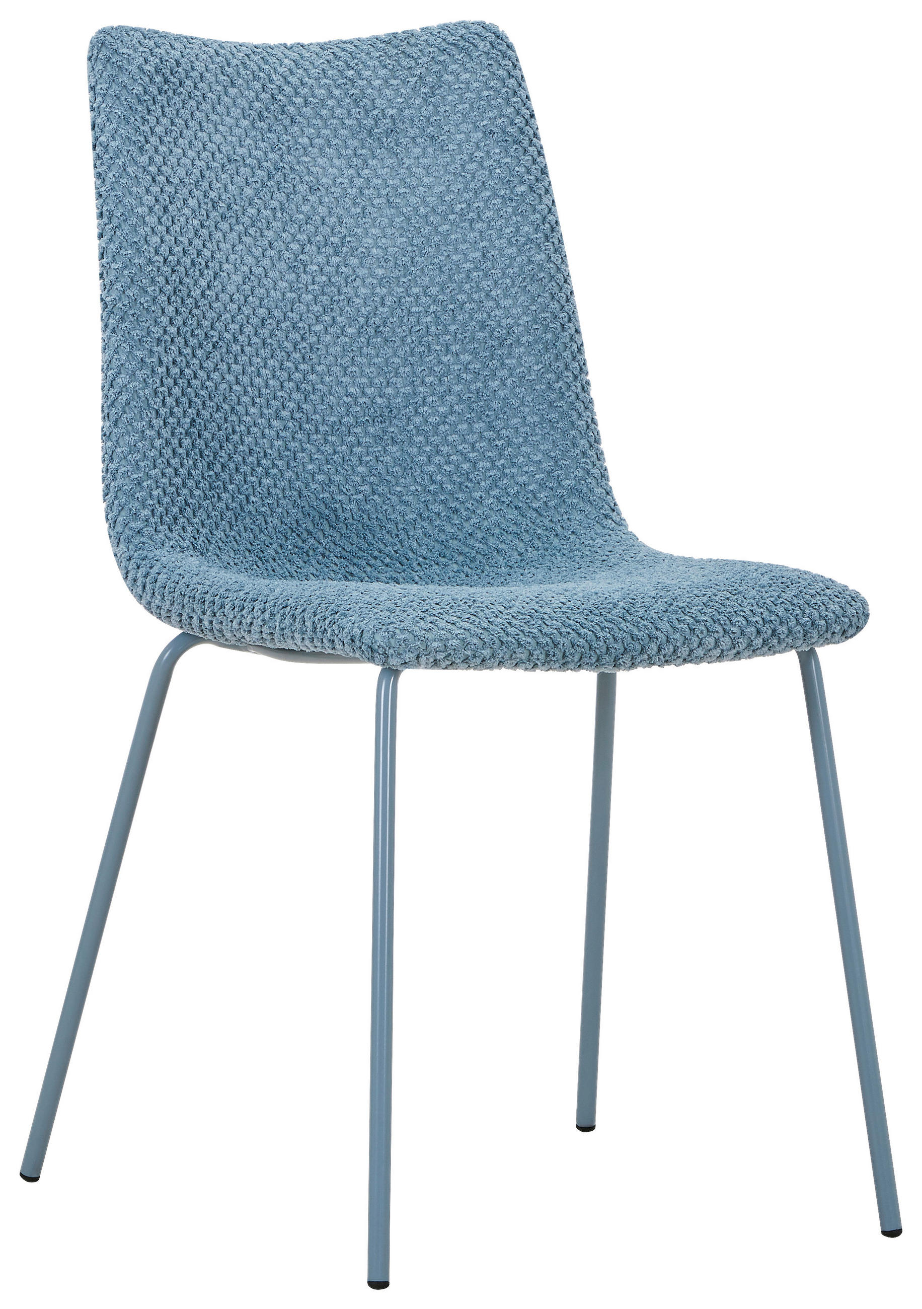 STUHL Webstoff Blau  - Blau, Design, Textil/Metall (45/86,5/57cm) - home24
