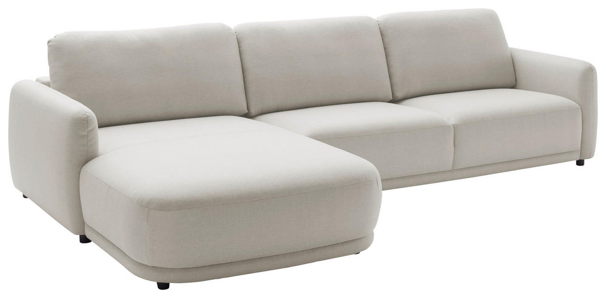 ECKSOFA  in Chenille Naturfarben  188/318 cm  - Schwarz/Naturfarben, Design, Kunststoff/Textil (188/318cm) - Schöner Wohnen