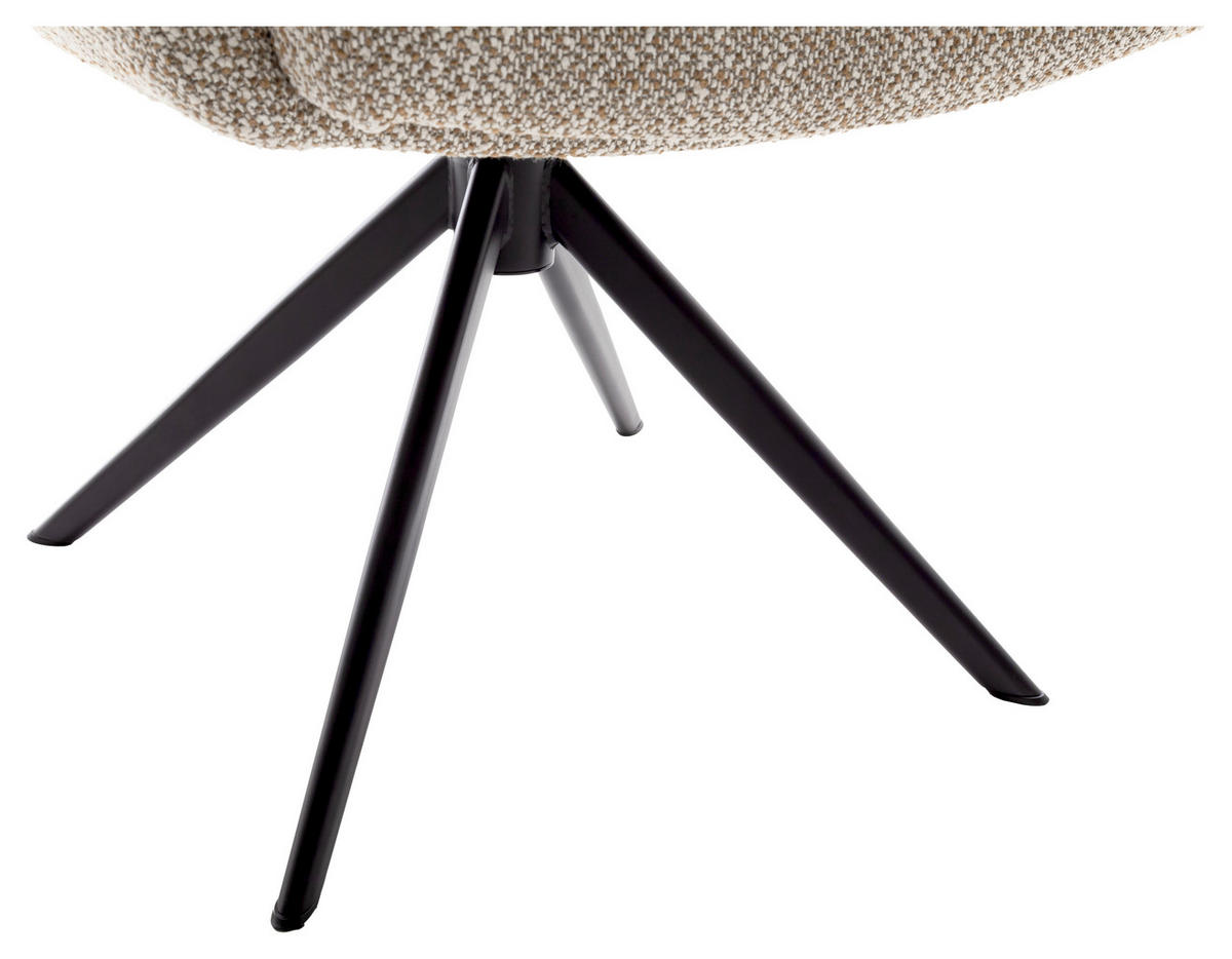 ARMLEHNSTUHL  in Stahl Webstoff  - Schwarz/Cappuccino, Design, Textil/Metall (66/95/74cm) - Novel