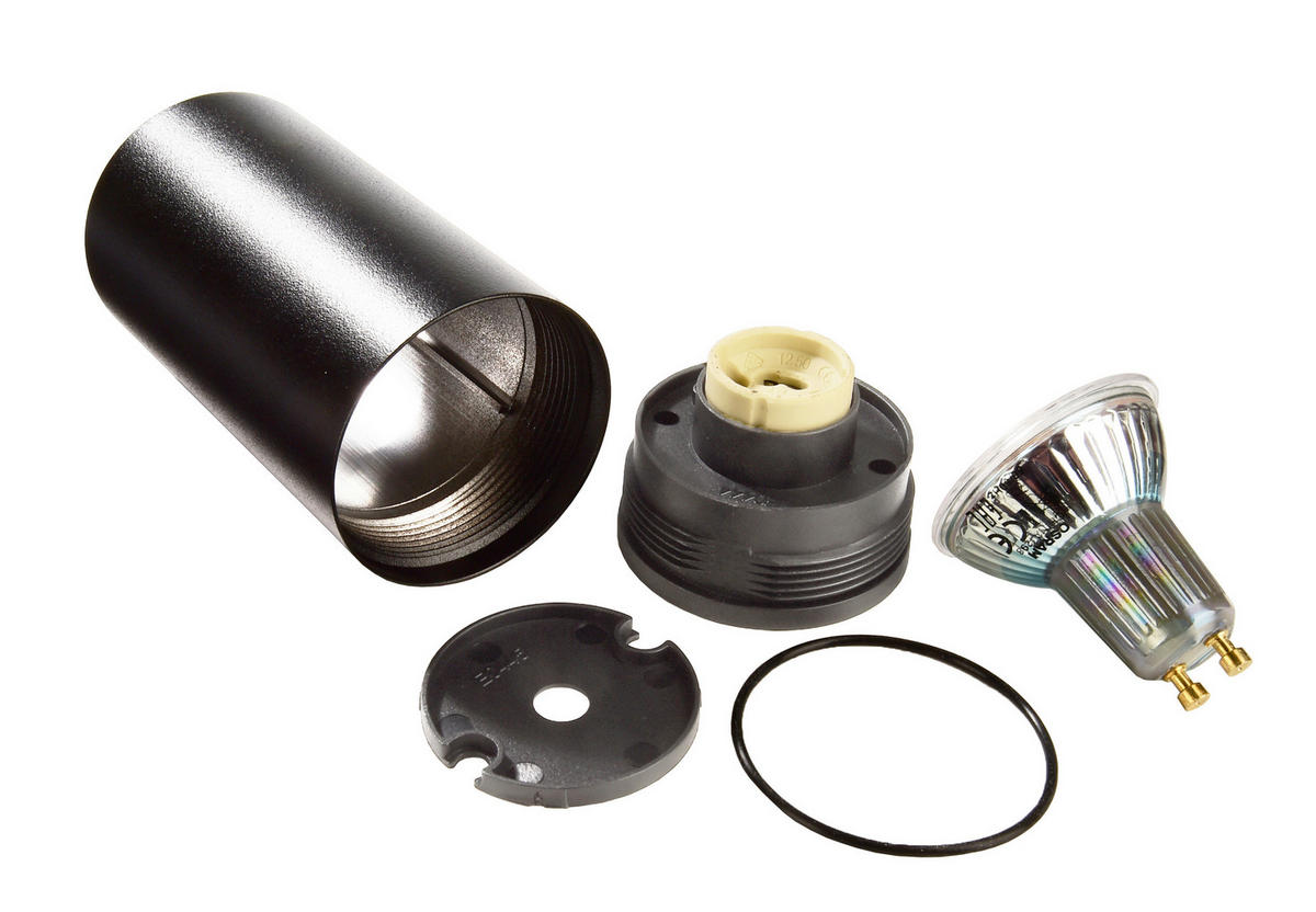 DECKENSTRAHLER Can 6/6/10,5 cm   - Schwarz, Design, Metall (6/6/10,5cm)