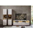 VITRINE Hellgrau, Sahara  45/204/40 cm  - Hellgrau/Schwarz, Design, Glas/Holzwerkstoff (45/204/40cm) - Novel