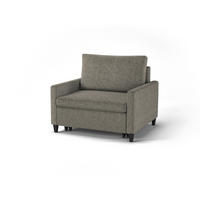 SCHLAFSESSEL SYDNEY  mit Flachgewebe Braun  - Schwarz/Braun, Design, Holz/Textil (95/89,5/103,5cm) - MID.YOU