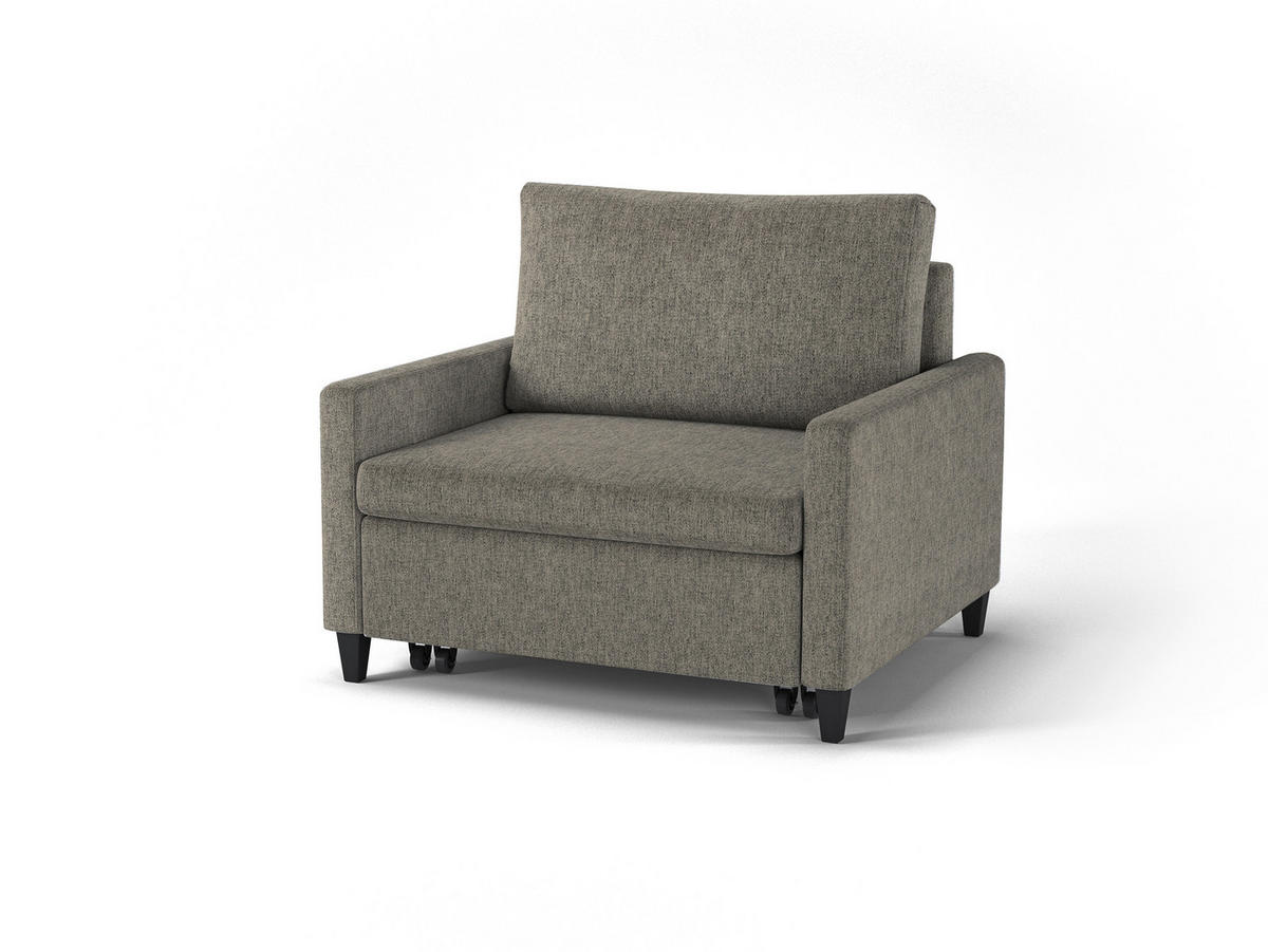 SCHLAFSESSEL SYDNEY  mit Flachgewebe Braun  - Schwarz/Braun, Design, Holz/Textil (95/89,5/103,5cm) - MID.YOU