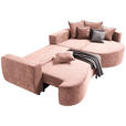 ECKSOFA in Chenille Rosa  - Schwarz/Rosa, Design, Kunststoff/Textil (307/194cm) - Carryhome