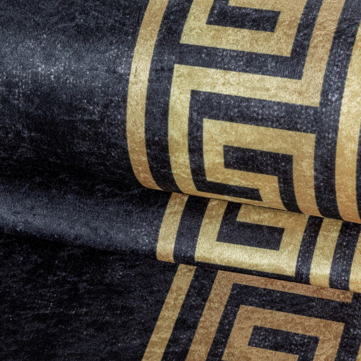 KOBEREC TKANÝ NA PLOCHO, 140/200 cm, černá, barvy zlata - černá/barvy zlata, Design, textil/kůže (140/200cm) - Novel