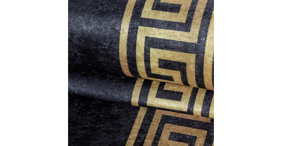 FLACHWEBETEPPICH 120/170 cm Fiesta Schwarz, Goldfarben - Goldfarben/Schwarz, Design, Leder/Textil (120/170cm) - Novel