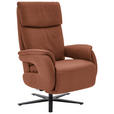 RELAXSESSEL in Leder Cognac  - Cognac/Schwarz, Design, Leder/Metall (70/117/85cm) - Dieter Knoll