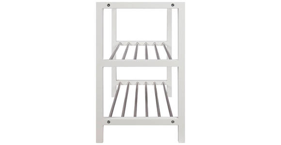 SCHUHREGAL 81/57/34 cm  - Edelstahlfarben/Weiß, Basics, Holzwerkstoff/Metall (81/57/34cm) - Carryhome