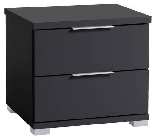 NACHTSCHRANK 46/43/42 cm  - Silberfarben/Schwarz, Basics (46/43/42cm) - P & B