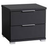 NACHTSCHRANK 46/43/42 cm  - Silberfarben/Schwarz, Basics (46/43/42cm) - P & B