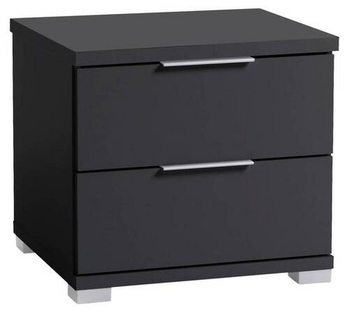 SÄNGBORD i svart  - silver/svart, Basics (46/43/42cm) - P & B