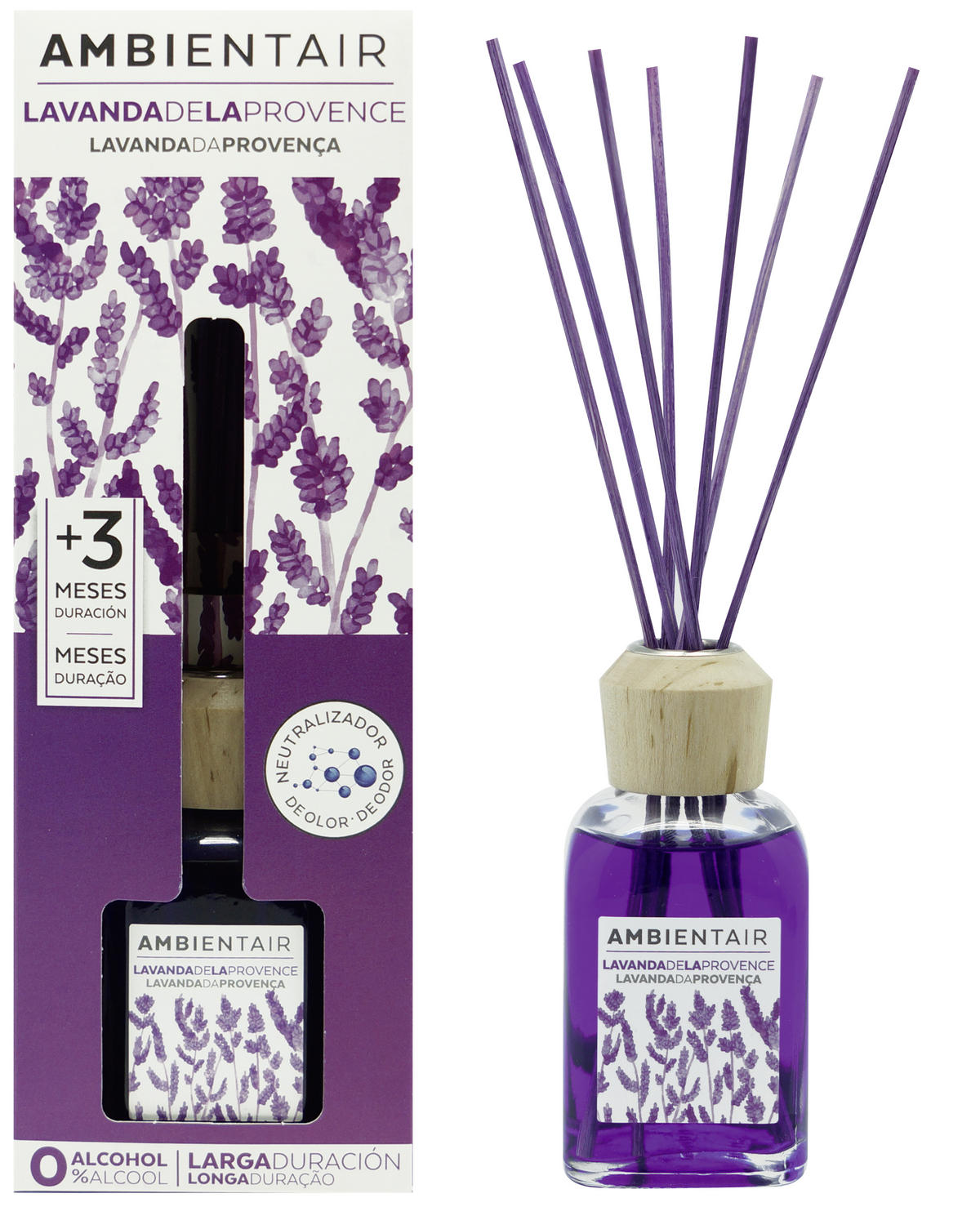 Difuzor  100 ml  - višebojno, Basics, staklo/drvo (100ml) - Ambientair