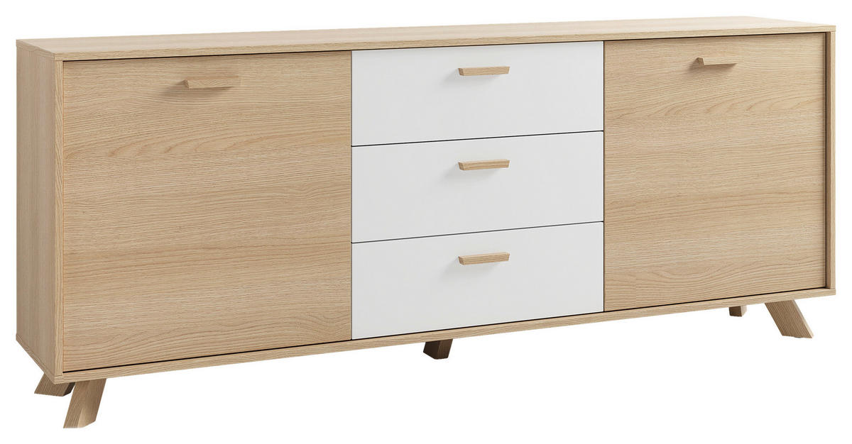 SIDEBOARD 180/72,5/36,5 cm  - Eiche Bianco/Eichefarben, Design, Holz/Holzwerkstoff (180/72,5/36,5cm) - MID.YOU