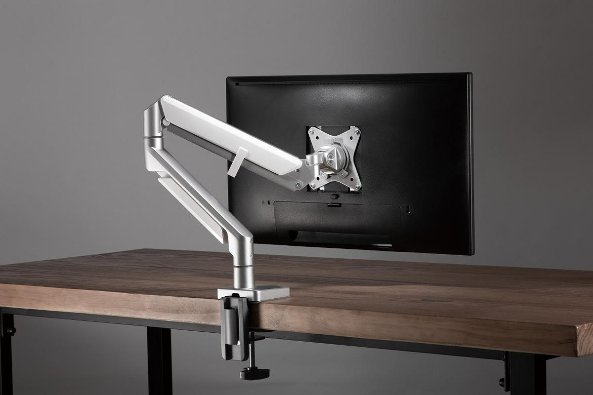 MONITOR-HALTERUNG Metall, Kunststoff Grau, Weiß  - Weiß/Grau, Design, Kunststoff/Metall (56/69,5/11,7cm) - Boxxx