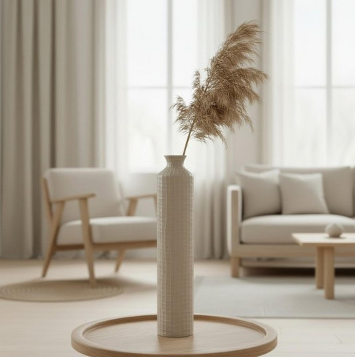 VAZA   14/61 cm    keramika  - bežbraon, Osnovno, keramika (14/61cm)