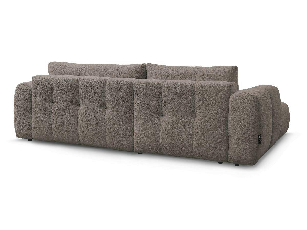 ECKSCHLAFSOFA FUJI Bouclé Taupe  inkl.  - Taupe/Schwarz, MODERN, Kunststoff/Textil (160/292cm)