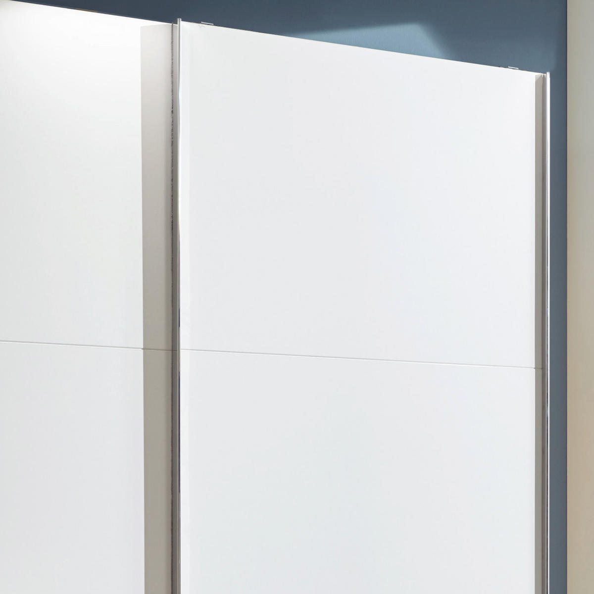 SCHWEBETÜRENSCHRANK in Weiss, Eichefarben  - Chromfarben/Weiss, Modern, Holzwerkstoff/Metall (250/216/65cm) - MID.YOU