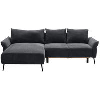ECKSOFA in Chenille Schwarz  - Schwarz, Konventionell, Textil/Metall (164/255cm) - Carryhome
