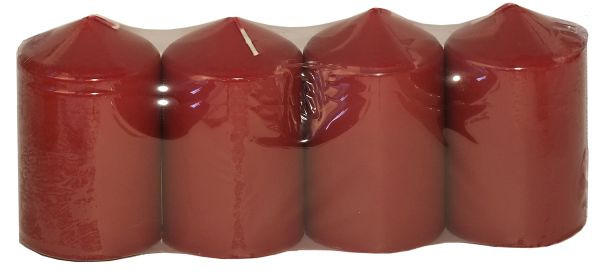 STUMPENKERZE 5,7/9 cm  - Rot, KONVENTIONELL (5,7/9cm)