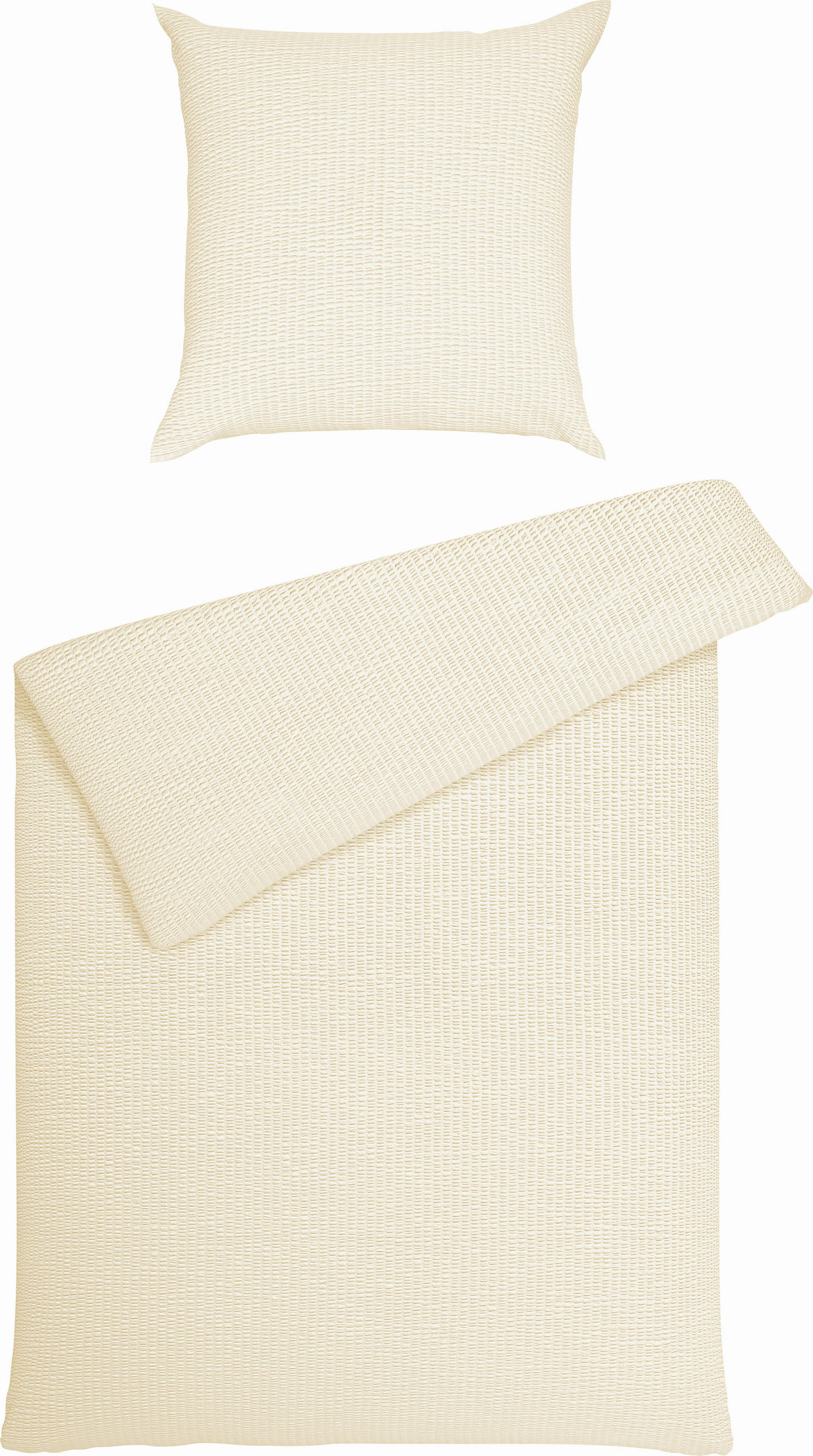 BETTWÄSCHE PIANO Seersucker 135/200 cm  - Creme, Basics, Textil (135/200cm) - Janine