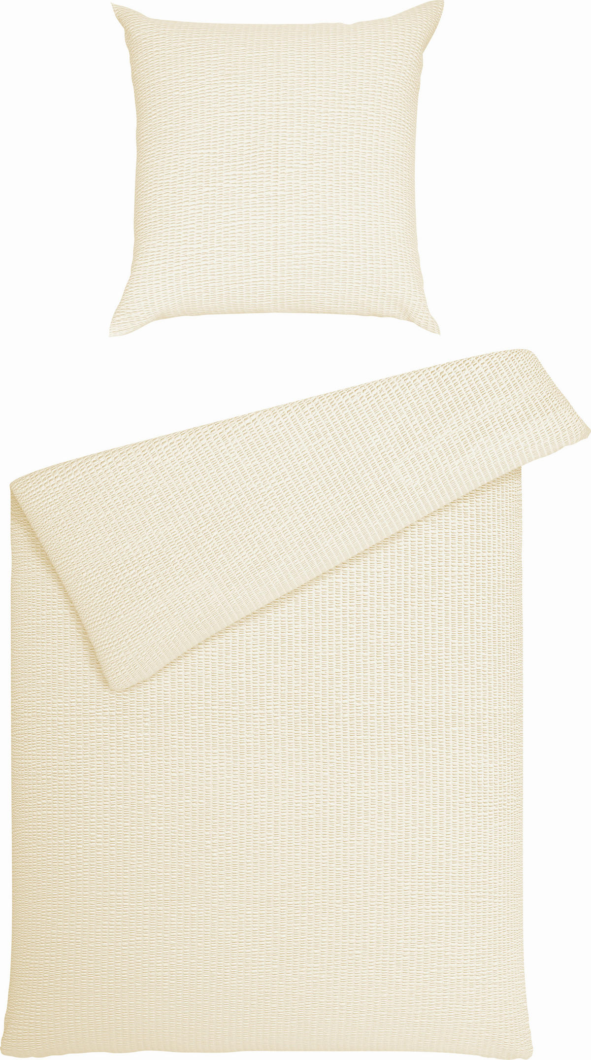 BETTWÄSCHE PIANO Seersucker 135/200 cm  - Creme, Basics, Textil (135/200cm) - Janine
