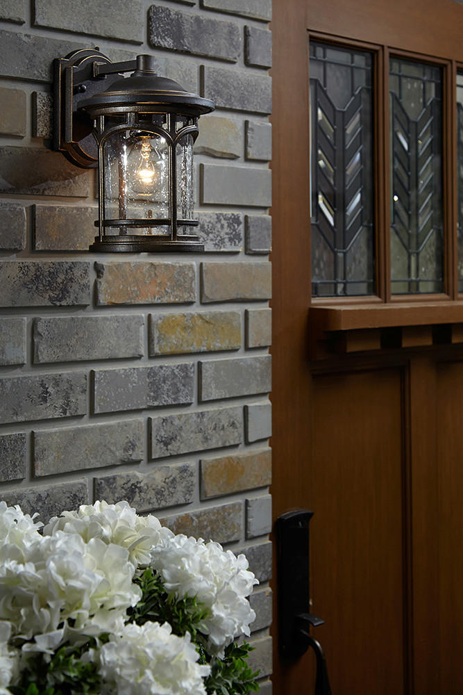 AUSSENWANDLEUCHTE - Bronzefarben, Konventionell, Glas (22,9/25,7/36,7cm) - Elstead Lighting