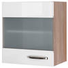 KÜCHENOBERSCHRANK  in Weiß Hochglanz, Sonoma Eiche  - Edelstahlfarben/Weiß Hochglanz, MODERN, Holzwerkstoff/Metall (50/54,8/32cm) - FlexWell