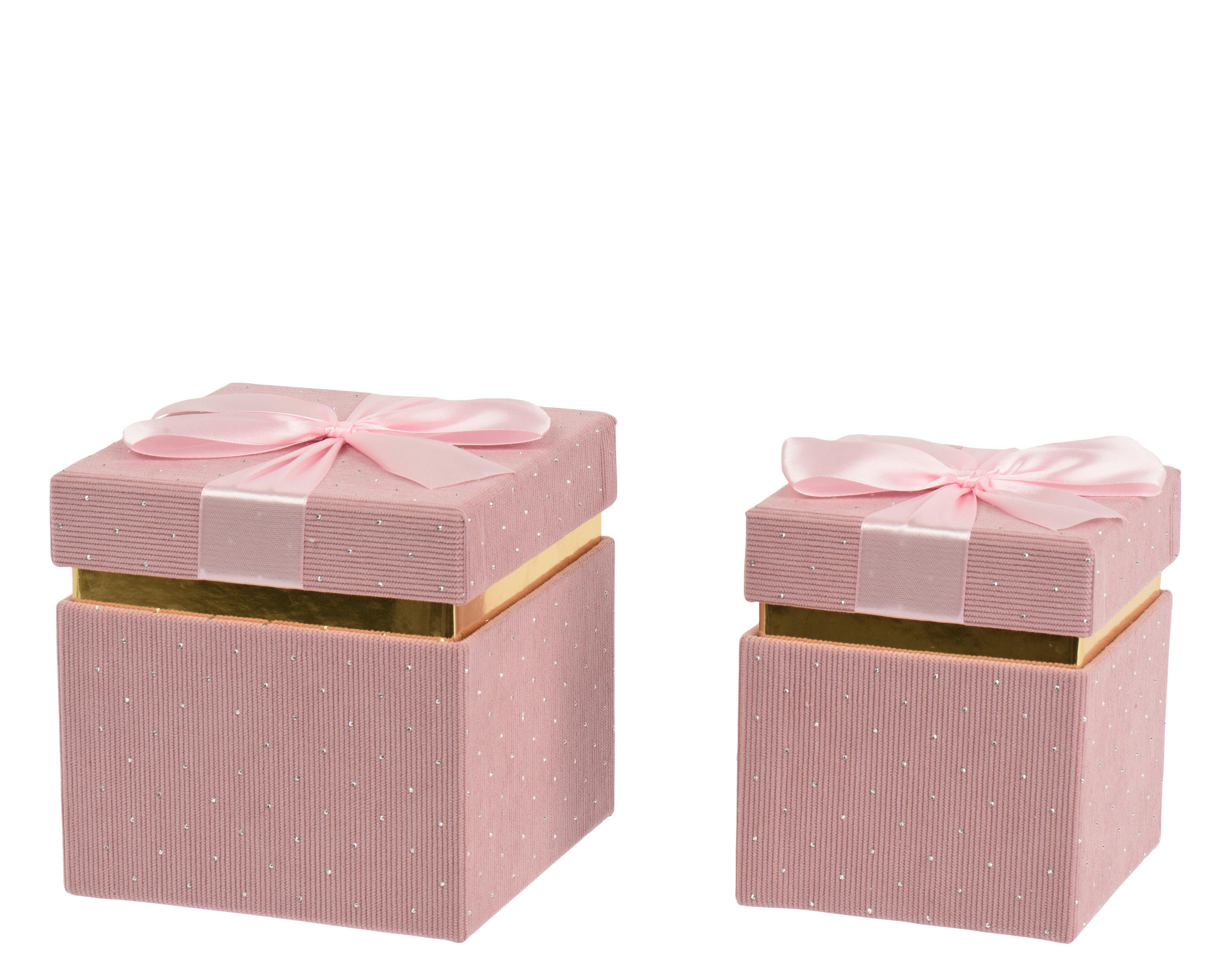 AUFBEWAHRUNGSBOXEN-SET    15.5/15.5/15.5 cm  - Rosa, Basics, Naturmaterialien (15.5/15.5/15.5cm)