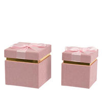 AUFBEWAHRUNGSBOXEN-SET    15.5/15.5/15.5 cm  - Rosa, Basics, Naturmaterialien (15.5/15.5/15.5cm)