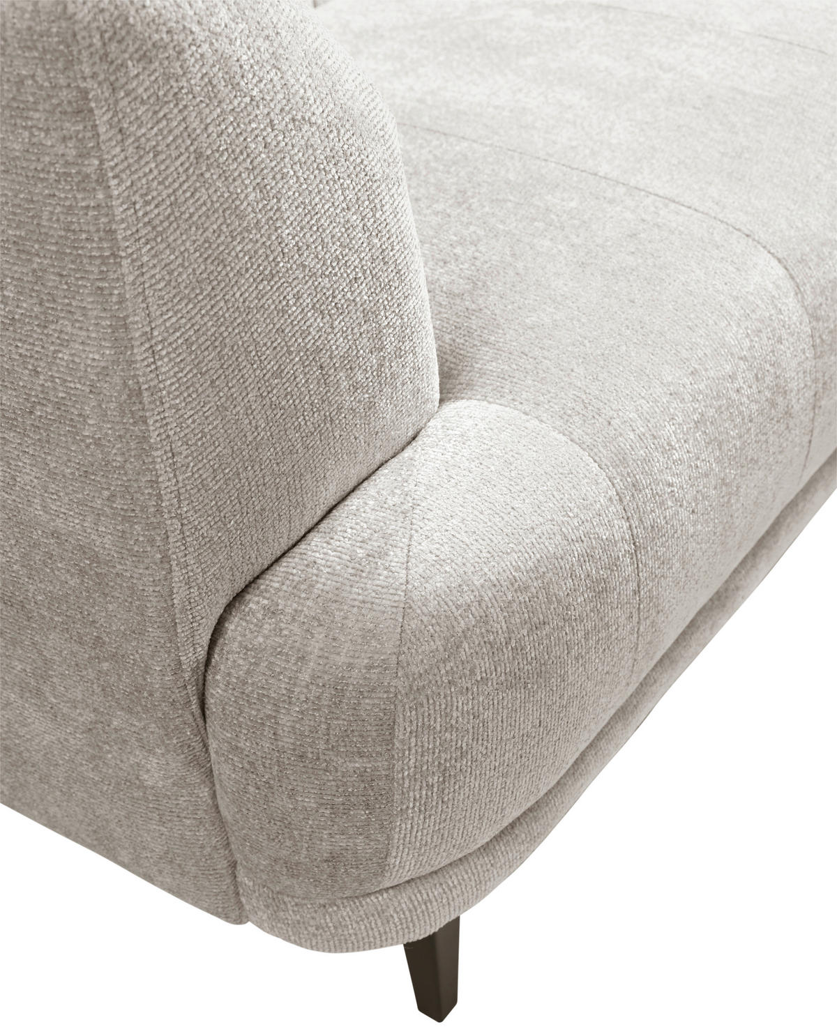 3-SITZER-SOFA in Flachgewebe Taupe  - Taupe/Schwarz, Design, Textil/Metall (226/77/106cm) - MID.YOU